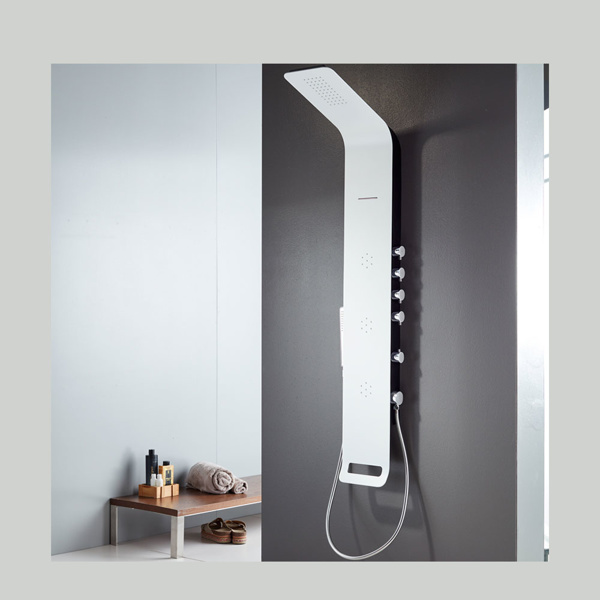 Εικόνα από Στήλη Ντούς-Υδρομασάζ  Icos Shower Astrea Θερμομικτική White Matt 4 Εξόδων