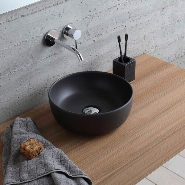 Εικόνα από Νιπτήρας Μπάνιου Scarabeo Glam 1808-401 Ø33cm Μαύρο Ματ