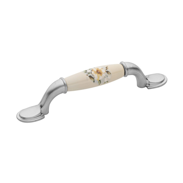 Εικόνα από Λαβή Επίπλου Roline 521 Νίκελ 96mm Με πορσελάνη Μπλε Λουλούδι