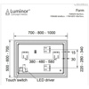 Εικόνα από Καθρέπτης Φωτιζόμενος LED Luminor Form 6080 60x80cm