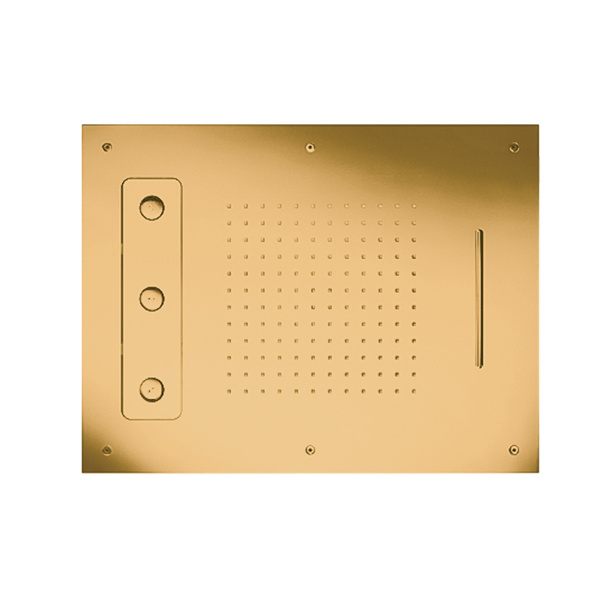 Εικόνα από Κεφαλή Εντοιχισμού Οροφής 3 Ροών 63x48cm Almar Spin Temptation E044189-211 Gold Brushed PVD
