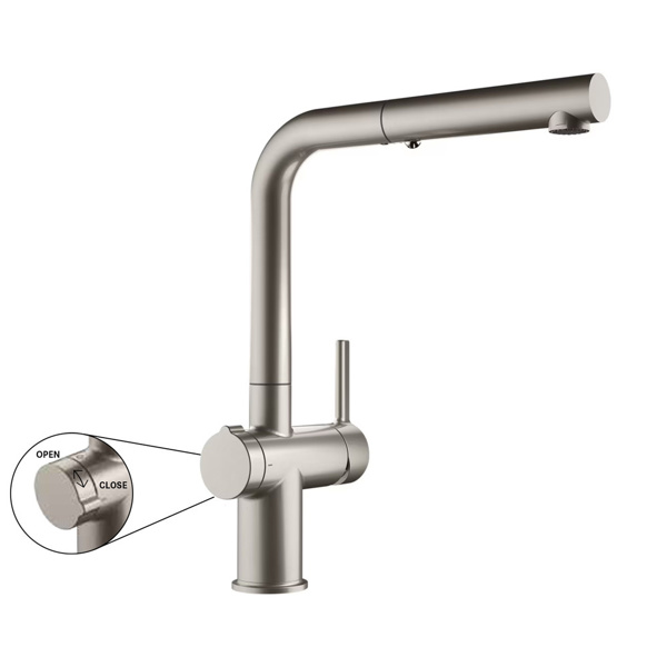 Εικόνα από Μπαταρία Κουζίνας Με Χειριστήριο Αυτόματης Βαλβίδας Active Twist Ντους Decor Steel 3156858052 (115.0653.505)