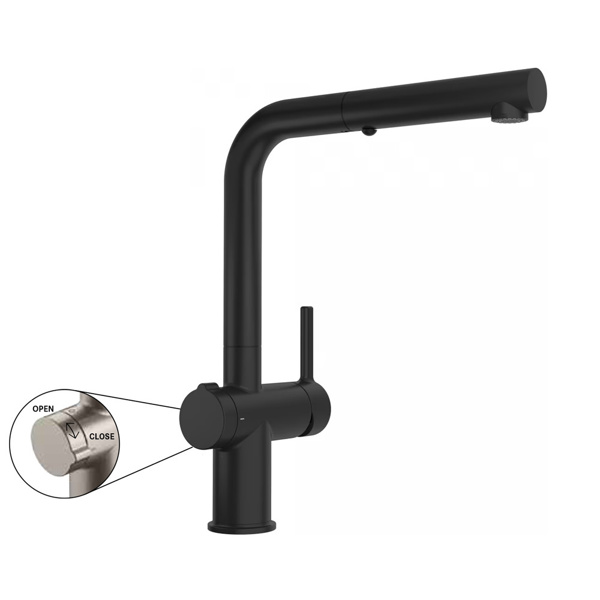 Εικόνα από Μπαταρία Κουζίνας Με Χειριστήριο Αυτόματης Βαλβίδας Active Twist Ντους Black Matt 3156858051 (115.0669.769)