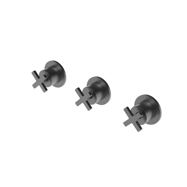 Εικόνα από Μπαταρία Εντοιχισμού 3 Οπών Mε εκτροπέα 2/3 εξόδων La Torre Elle Cross 38289-410 Black Brushed