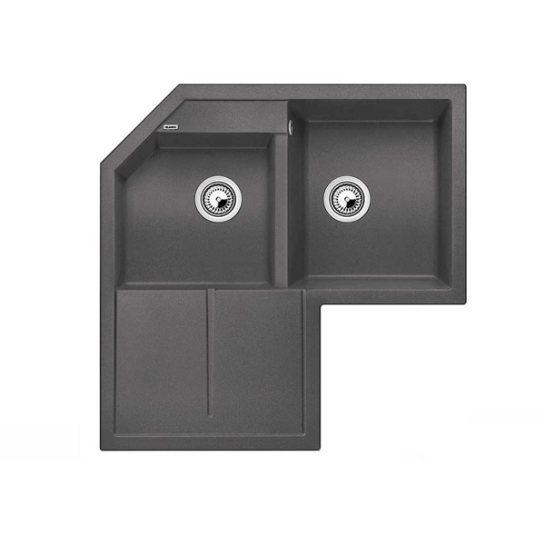 Εικόνα από Γωνιακός Νεροχύτης Blanco Metra 9 E Silgranit 83x83cm Rock Grey 518888