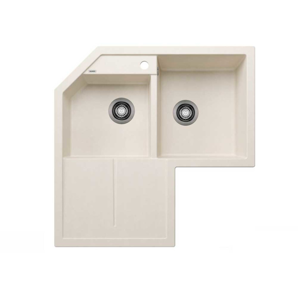 Εικόνα από Γωνιακός Νεροχύτης Blanco Metra 9 E Silgranit 83x83cm Soft White 526801