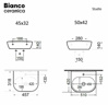 Εικόνα από Νιπτήρας Μπάνιου Bianco Ceramica Studio 39045-300 45x32cm