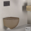 Εικόνα από Λεκάνη Κρεμαστή Bianco Ceramica Lenta 381600C-530 53cm Με Slim Soft Close Κάλυμμα Taupe Matt