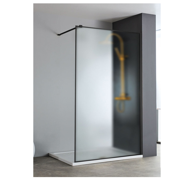 Εικόνα από Διαχωριστικό Ντους Devon Iwis Fluted Walk-in IW100FC-400 97-99cm Black Matt