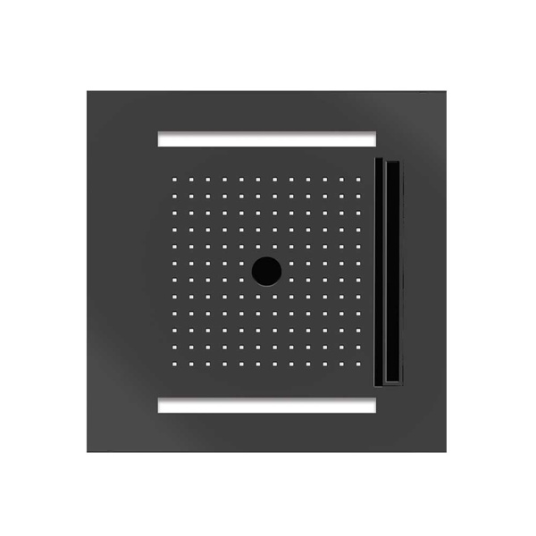 Εικόνα από Κεφαλή Εντοιχισμού Οροφής 3 Ροών Με Χρωματοθεραπεία 50x50cm Almar Wire - Twist Temotion E044302-411 Black Brushed PVD