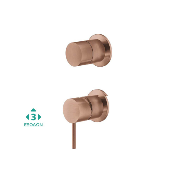 Εικόνα από Μίκτης Εντοιχισμού 3 Εξόδων La Torre Elle 316 35300-811 + 35376-811 Rose Gold Brushed PVD